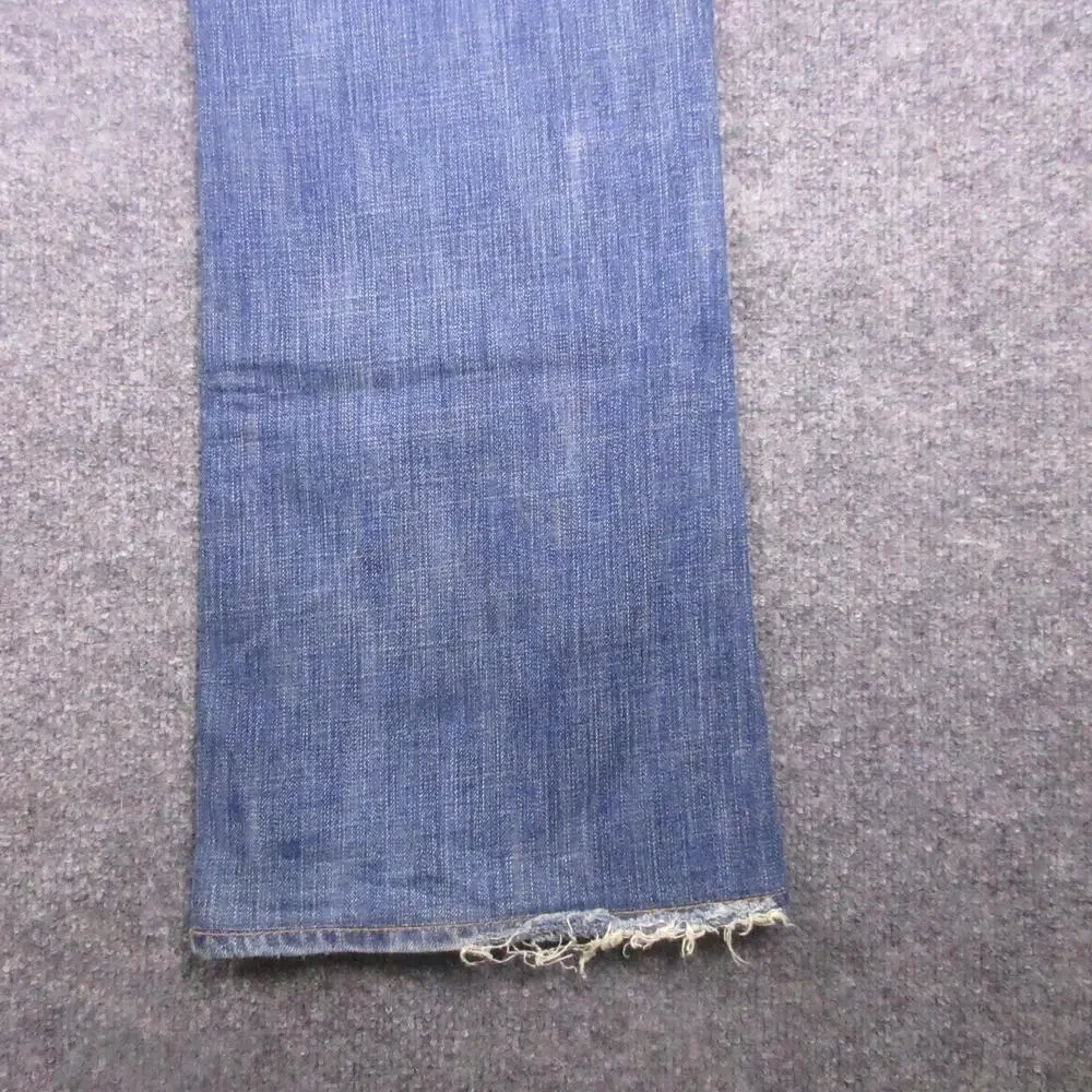 Vintage True Religion Jeans Mens 34x30 Blue Leather Horseshoe Distressed USA